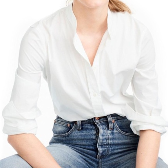 J. Crew Tops - J. Crew – Stretch Perfect Bodysuit WHITE 12